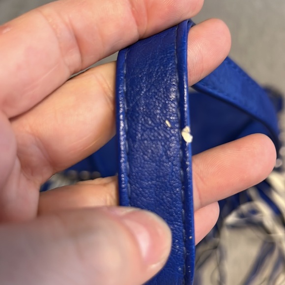 Steve Madden cross body bag blue and white fringe cross body purse. Used - Picture 8 of 8